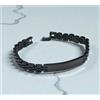 Bracciale da Uomo Acciaio inox Nickel Free nero lucido chiusura a scatto