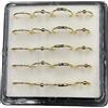 Set da 20 Orecchini Piercing da naso Argento 925 Cerchietti Oro Assortiti