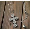 Collana donna Mis. regolabile in Acciaio Inox pendente Croce con Zirconi