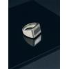 Anello da uomo Acciaio Inox con intagli e Onice Nero misure Italiane 22, 24, 26