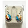 Copper Orecchini Artigianali Fine Pietra Turchese In Argento 925 Con Chiusura Ad Amo