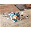 Bracciale Rigido Handmade in Argento 925 con Gemma Turchese Oyster S-43