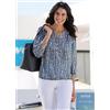 Witt Blusa A Manica Tre Quarti Blu/Bianca Taglia Plus UK 18 (FM191-6)