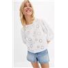 Freemans Blusa Corto In Pizzo FREEMANS Bianca UK 20 (FM190-2)