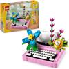 LEGO Creator 3in1 Typewriter with Flowers Toy - Transforms into a Keytar Model or a Flowerpot with a Pen & Notebook - Creative Birthday Gift for 8+ Year Old Girls & Boys - 31169