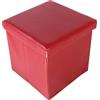 ECHTWERK Cubo di Seduta, Storecube, Sgabello Imbottito con vano portaoggetti, Contenitore Pieghevole, Sgabello per Piedi, Pieghevole, Funzione tavolino, Similpelle, Rosso, Circa 38 x 38 x 38 cm