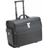 Alassio 45033 Mondo - Valigetta da pilota in Finta pelle resistente, ca. 46 x 38 x 22 cm, colore: Nero