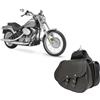 WinNet Borse Laterali valigie da Moto custom Rigide in Pelle rigida Bisacce Stile Custom compatibili con HARLEY DAVIDSON Softail (Nero)