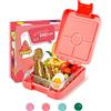 schmatzfatz Easy - Contenitore per Snack per Bambini, Bento Box con Scomparti Suddivisi, Lunchbox, Corallo