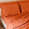 PETTI Artigiani Italiani - Set Lenzuola Cotone Piazza e Mezza 3 Pezzi, Completo Letto con Lenzuolo Sopra, Lenzuolo Sotto con Angoli Elasticizzati e 1 Federa Lenzuola Arancione
