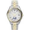 Timex TW2Y11100 Peanuts - Orologio al quarzo da donna, 34 mm, cinturino in acciaio inox bicolore con quadrante bianco