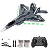 DEERC 2CH F22 Avione telecomandato Raptor con luci, aereo da caccia telecomandato, aliante RTF con stabilizzatore giroscopico a 6 assi 2,4 GHz, con 2 batterie, facile da pilotare per bambini