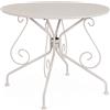 Bizzotto Tavolo Giardino Esterno Acciaio Tondo Vintage Beige Griz per Esterno 90x72 cm