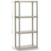 Artplast Scaffale Tempo Plast Ecru' 4p 60x30x133h cm