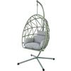 Verdelook Poltrona Pensile Pieghevole da Giardino in Rattan Sintetico con Cuscino