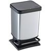 Roth Pattumiera con Pedale 20 lt Paso Argento Metallizzato