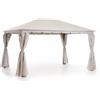 Salmar Gazebo 3x4 Ferro Antracite Telo Poliestere 250gr Ecru con Tende Laterali
