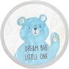 DREAMgro Tappetino da gioco per bambini rotondo, blu crema, 90 x 90 cm, motivo orsacchiotto super morbido