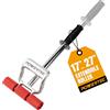 PowerTec Manico per pavimenti in vinile, piastrelle e linoleum, larghezza 19 cm, per pavimenti in LVP, impiallacciatura, tappeti, rivestimenti murali, 1 pezzo (71033), argento/rosso, allungabile da