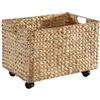 Calicosy - Cassapanca per giocattoli con ruote in giacinto d'acqua L50 x P35 x H36 cm - Contenitore per bambini - Cesto portaoggetti con ruote - Design naturale e pratico