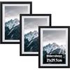 KoKoBin confezione da 3 cornici A4, cornici nere per foto, certificati, immagini e poster (3 Pack Nero, 20 * 30(A4))
