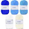 iEGrow Filato per uncinetto (50 g x 5 Colori), Lana Gomitoli a 5 fili, Filato per Maglieria e Uncinetto, Kit di Lana per Maglieria e Artigianato, Filato Acrilico Super Morbido per Principianti e Bambini 12