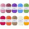 iEGrow Filato per uncinetto (50 g x 10 Colori), Lana Gomitoli a 5 fili, Filato per Maglieria e Uncinetto, Kit di Lana per Maglieria e Artigianato, Filato Acrilico Super Morbido per Principianti e Bambini 06