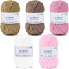 iEGrow Filato per uncinetto (50 g x 5 Colori), Lana Gomitoli a 5 fili, Filato per Maglieria e Uncinetto, Kit di Lana per Maglieria e Artigianato, Filato Acrilico Super Morbido per Principianti e Bambini 10