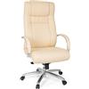 HJH Office XXL G 600 XXL Sedia direzionale in similpelle con schienale extra alto, regolabile in altezza, Marrone, 724010