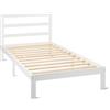 Amazon Basics Letto Singolo in Legno di Pino con Testiera, 90 x 200 cm, Bianco