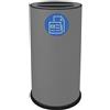 STILCASA Contenitore tondo 2 scomparti 70L in acciaio grigio Stilcasa