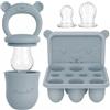 Broemba Ciuccio per Frutta Bebè 3 Ciucci Stampo Ghiaccio Silicone Blu