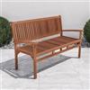 DEGHI Panchina da giardino 3 posti 150x60 cm in legno teak - Louis