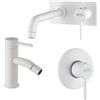 JACUZZI - RUBINETTERIA Set lavabo a muro con piastra e bidet con incasso doccia bianco opaco Gun di Jacuzzi - Rubinetteria