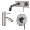 JACUZZI - RUBINETTERIA Set lavabo a muro con piastra e bidet con incasso doccia satinato Gun di Jacuzzi - Rubinetteria