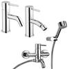 JACUZZI - RUBINETTERIA Set Jacuzzi - Rubinetteria Gun miscelatore lavabo + bidet + vasca con accessori ottone cromato