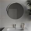 DEGHI Specchio Ø80 cm con luce led a mezzaluna in alluminio satinato - Raoled