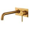 JACUZZI - RUBINETTERIA Miscelatore lavabo a muro canna 19 cm con piastra oro Gun di Jacuzzi - Rubinetteria