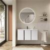 DEGHI Mobile bagno sospeso 100 x 50 cm 3 ante bianco opaco con lavabo in resina - Bogard