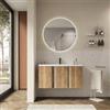 DEGHI Mobile bagno sospeso 100 x 50 cm 3 ante rovere acero con lavabo in resina - Bogard