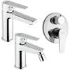 Jacuzzi - Rubinetteria modello Inca set completo di miscelatori per bidet lavabo e incasso doccia con deviatore