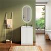 DEGHI Mobile bagno a terra 60 cm bianco opaco cannettato con ante e lavabo - Clark