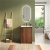 DEGHI Mobile bagno a terra 60 cm rovere deciso cannettato con ante e lavabo - Clark