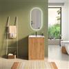 DEGHI Mobile bagno a terra 60 cm rovere gold cannettato con ante e lavabo - Clark