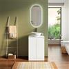 DEGHI Mobile bagno a terra 60 cm bianco opaco cannettato con ante e top - Clark