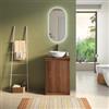 DEGHI Mobile bagno a terra 60 cm rovere deciso cannettato con ante e top - Clark