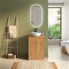 DEGHI Mobile bagno a terra 60 cm rovere gold cannettato con ante e top - Clark