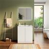 DEGHI Mobile bagno a terra 80 cm bianco opaco cannettato con ante e lavabo - Clark