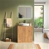DEGHI Mobile bagno a terra 80 cm rovere gold cannettato con ante e top - Clark