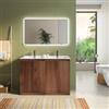 DEGHI Mobile bagno a terra 120 cm rovere deciso cannettato con ante e lavabo - Clark